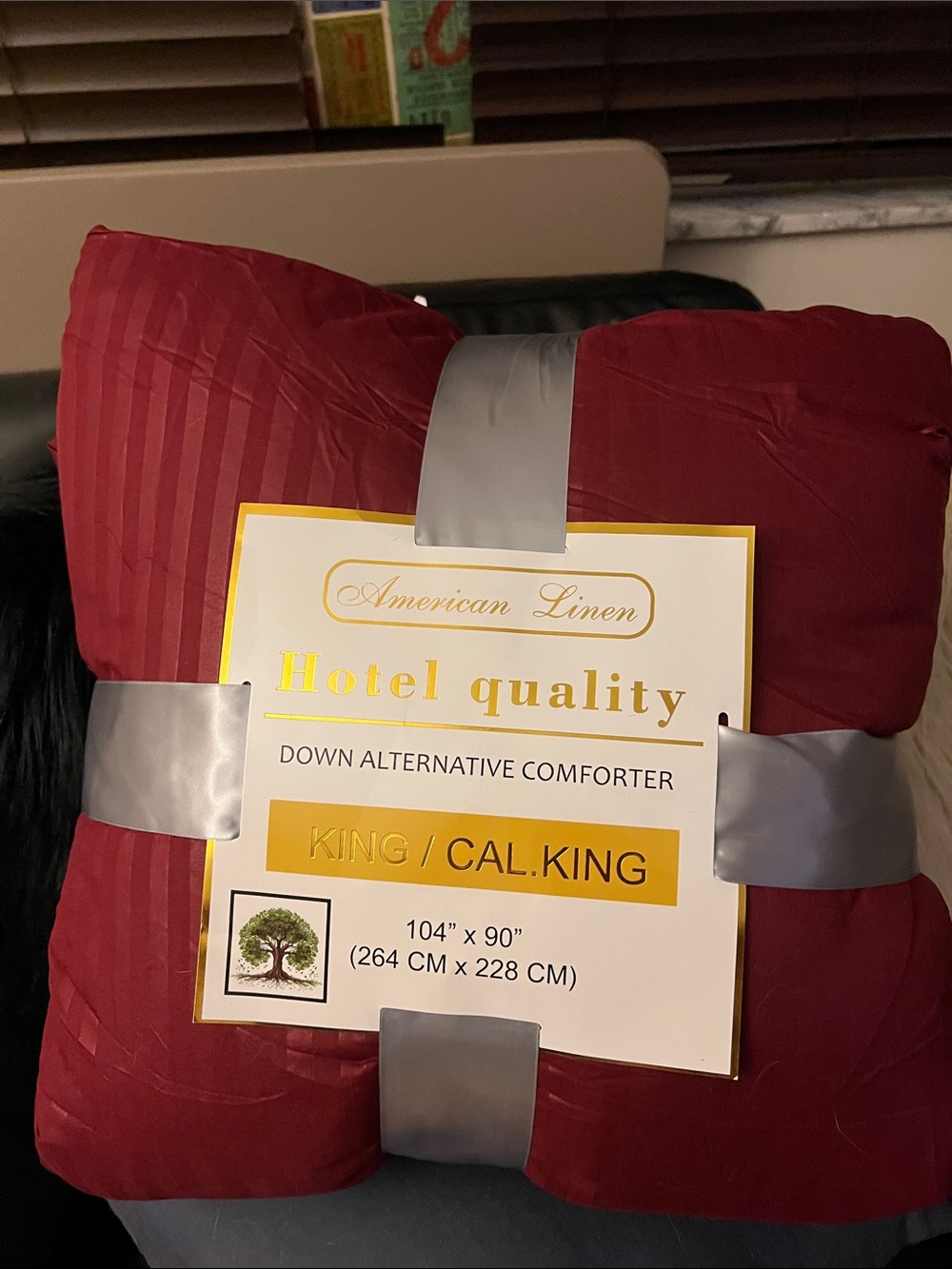 King/Cal King Down Alternative Comforter - Hotel Quality in deep red color